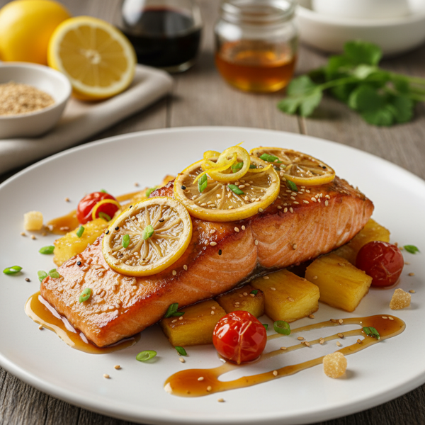 Lemon-Soy Glazed Salmon with a Sweet Twist recipe