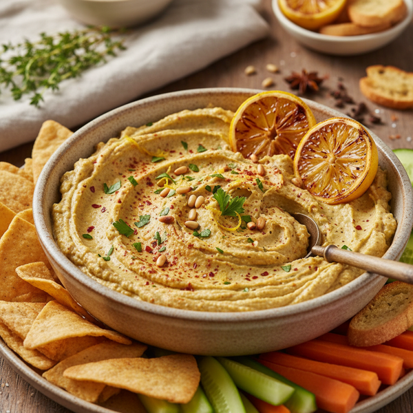 Lemon-Spiced Roasted Cauliflower & Zucchini Dip recipe