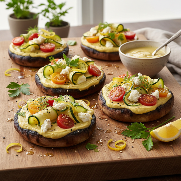 Lemon-Tahini Portabella Pizzas recipe