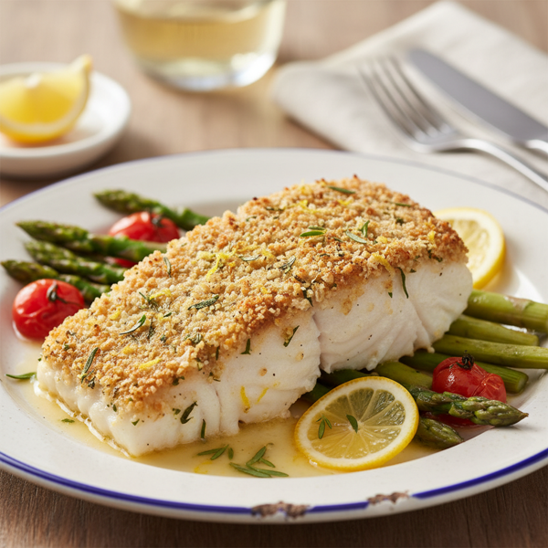 Lemon-Tarragon Crusted Halibut recipe