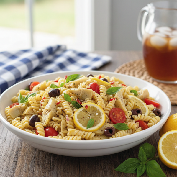 Lemon Basil Artichoke Pasta Salad recipe