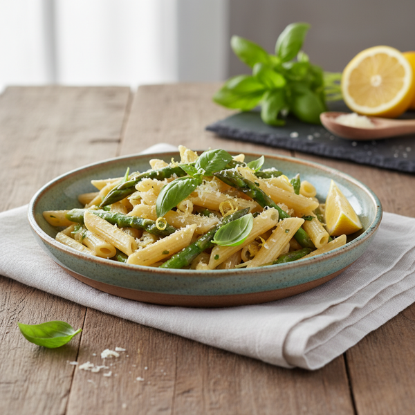 Lemon Basil Asparagus Penne recipe