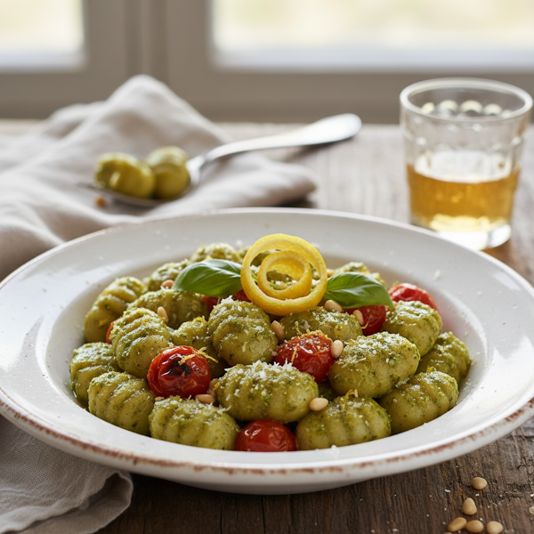 Lemon Basil Pesto Gnocchi Delight recipe