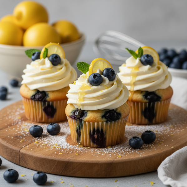 Lemon Blueberry Delight Cupcakes recipe