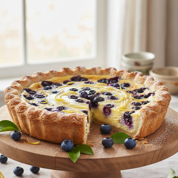 Lemon Blueberry Dream Buttermilk Pie recipe