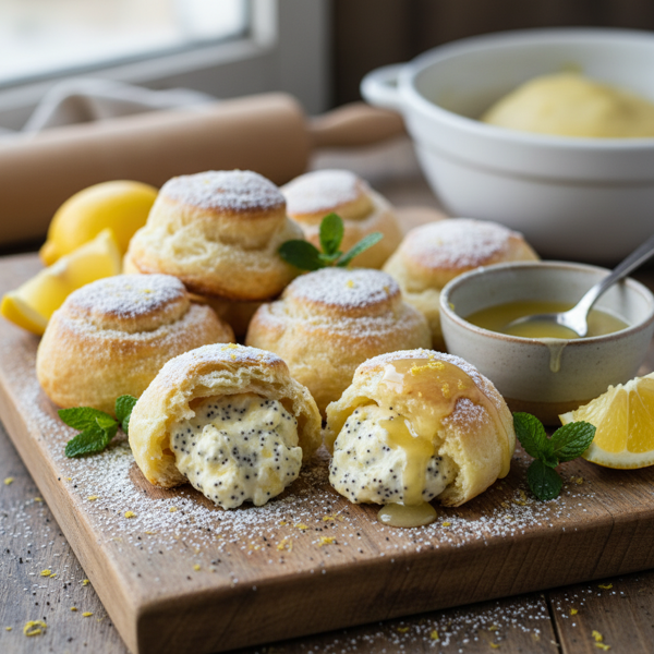 Lemon Cream Cheese Poppy Seed Puffs recipe