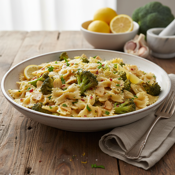 Lemon Garlic Broccoli Bow Tie Pasta recipe