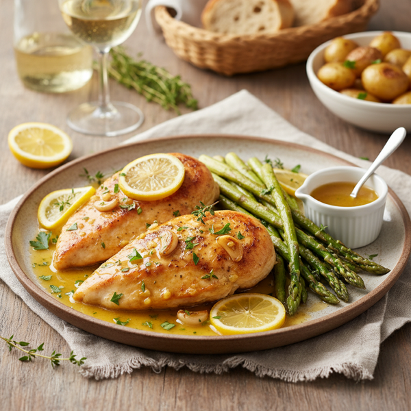 Lemon Garlic Chicken with Asparagus recipe