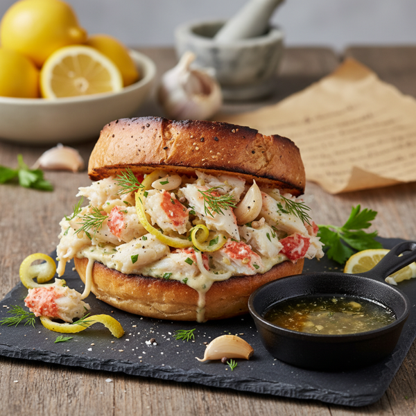 Lemon Garlic Crab Delight Sandwich recipe