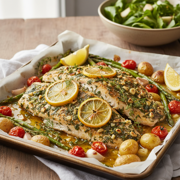 Lemon Garlic Herb Baked Fish Fillets recipe