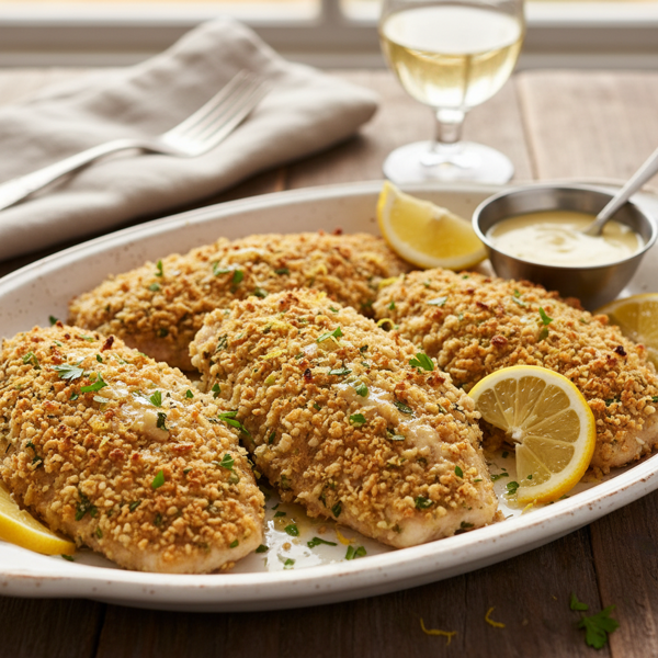 Lemon Garlic Panko-Crusted Tilapia recipe