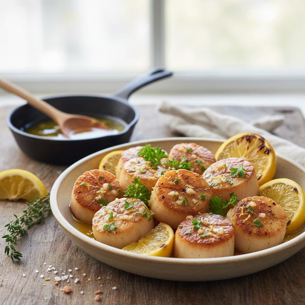 Lemon Garlic Scallops with Fresh Parsley recipe