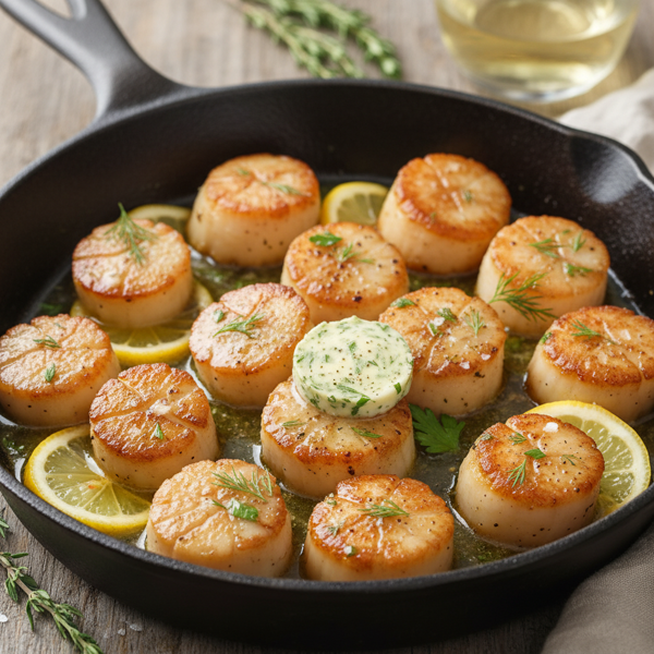 Lemon Herb Butter Scallops recipe
