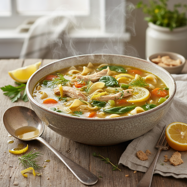 Lemon Herb Chicken Noodle Soup recipe