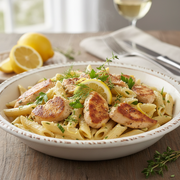 Lemon Herb Chicken Penne Delight recipe