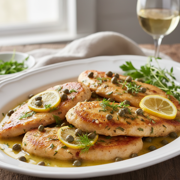 Lemon Herb Chicken Piccata with Capers recipe