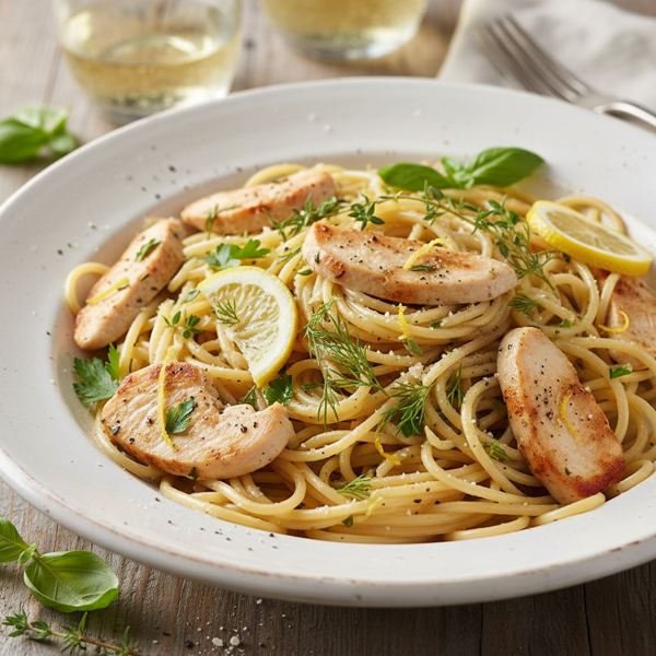 Lemon Herb Chicken Spaghetti Delight recipe