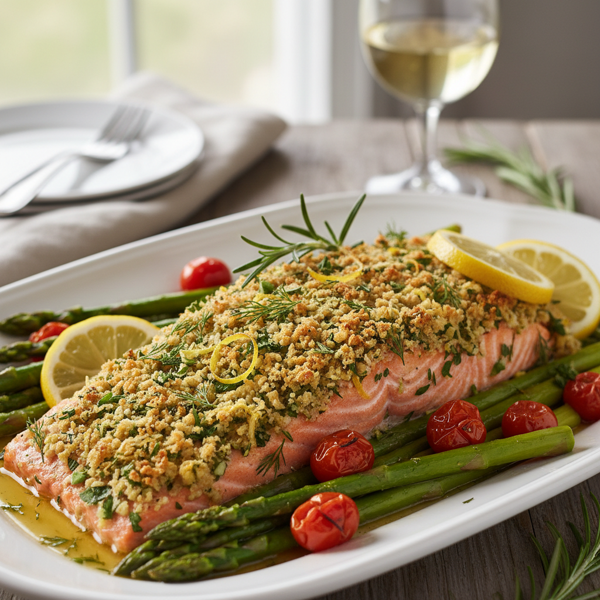 Lemon Herb Crusted Baked Salmon recipe