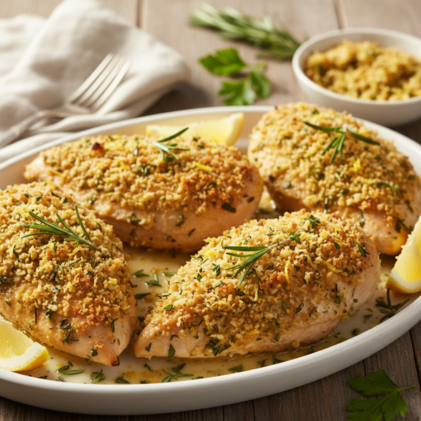 Lemon Herb Crusted Chicken Breasts recipe