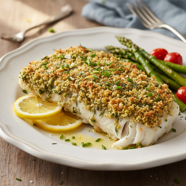 Lemon Herb Crusted Orange Roughy recipe