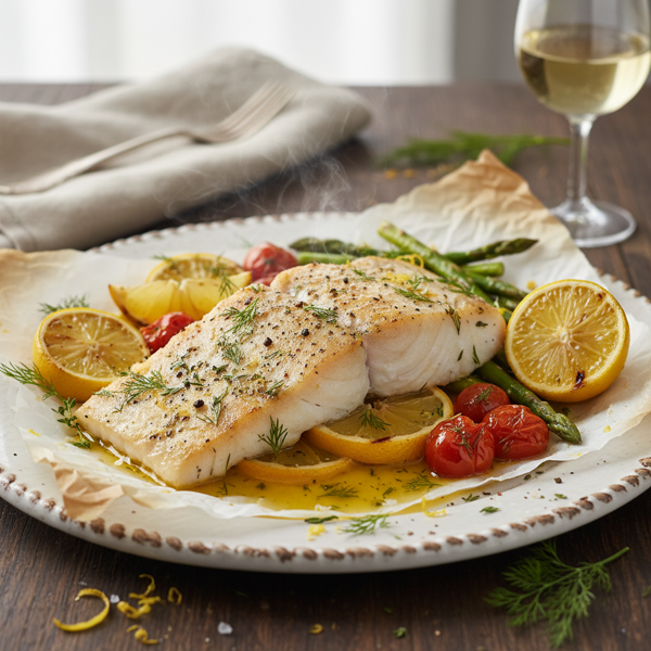 Lemon Herb Halibut Bake recipe