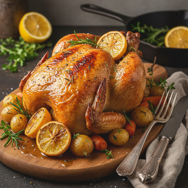 Lemon Herb Infused Roasted Chicken recipe
