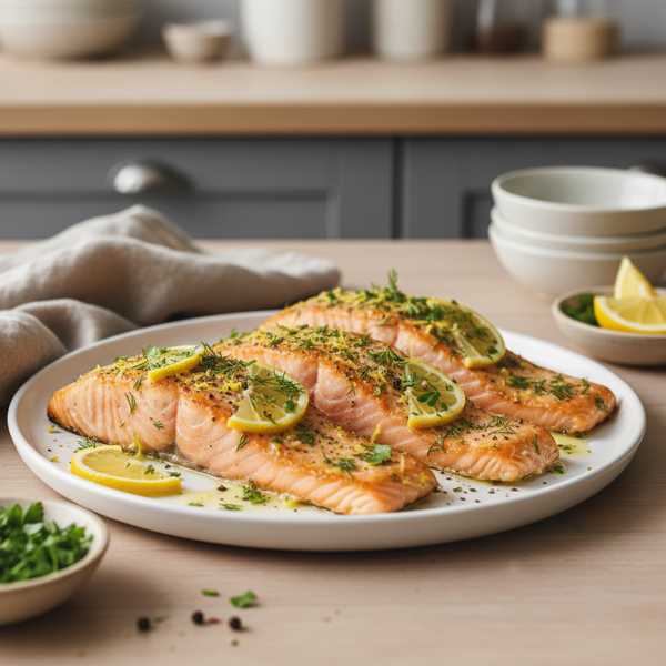 Lemon Herb Microwave Salmon Fillets recipe
