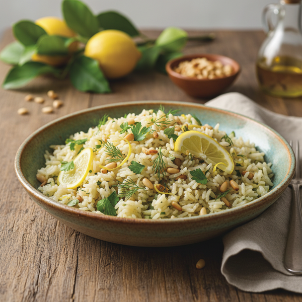 Lemon Herb Rice with Toasted Pine Nuts recipe
