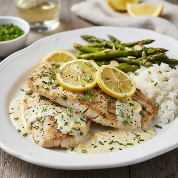 Lemon Herb Tilapia with Creamy Sauce recipe