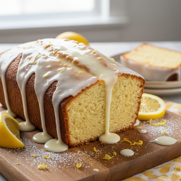 Lemon Loaf Cake with Vanilla Glaze recipe