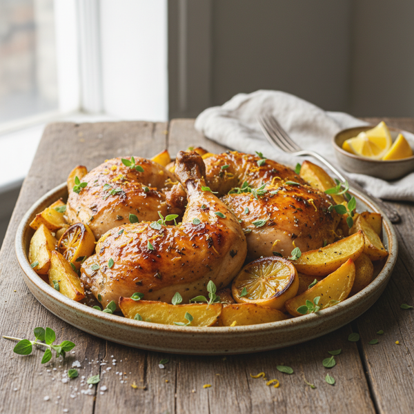 Lemon Oregano Chicken with Roasted Potatoes recipe