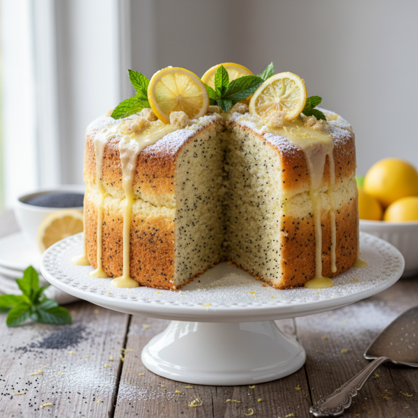 Lemon Poppy Seed Chiffon Cake recipe