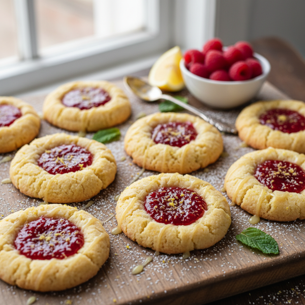 Lemon Raspberry Delight Thumbprint Cookies recipe