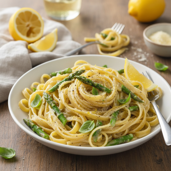 Lemon Ricotta Fettuccine with Asparagus recipe