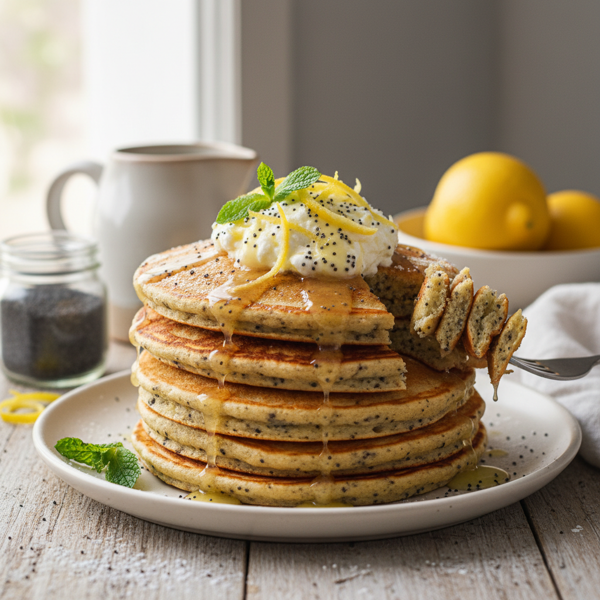 Lemon Ricotta Poppy Seed Bliss Pancakes recipe