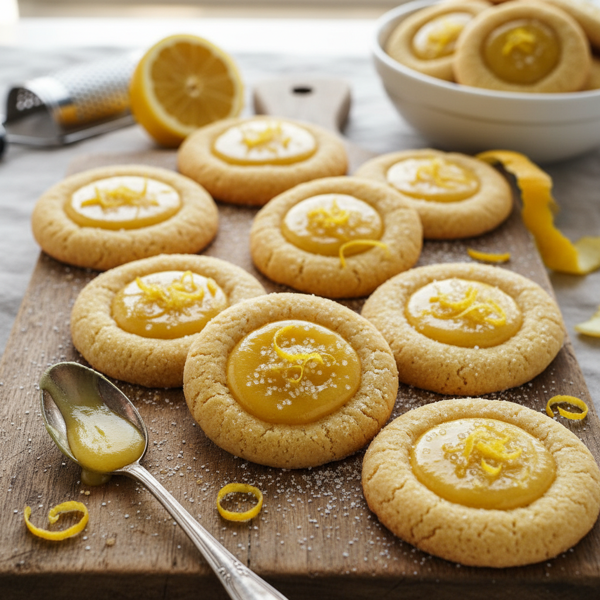 Lemon Zest Thumbprint Cookies recipe