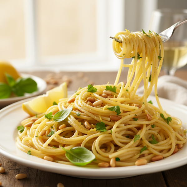 Lemon Zest & Pine Nut Spaghetti recipe