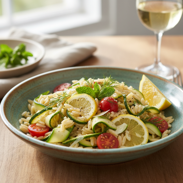 Lemon Zucchini Orzo Delight recipe
