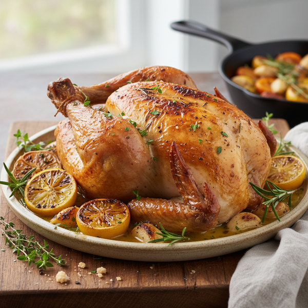 Lemon & Garlic Herb Roasted Chicken recipe
