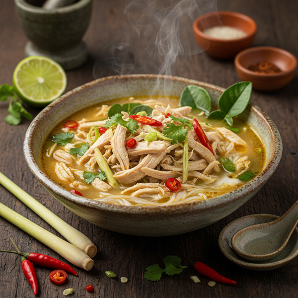 Lemongrass-Infused Shredded Chicken Soup recipe
