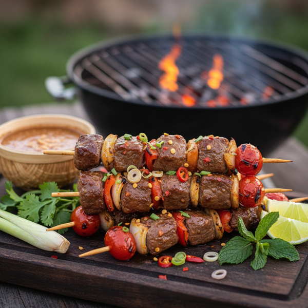 Lemongrass Infused Cambodian Beef Skewers recipe