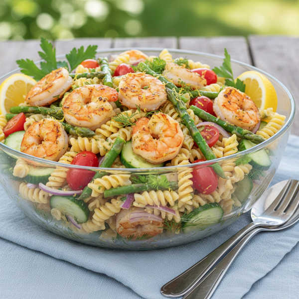 Lemony Shrimp and Garden Pasta Salad recipe