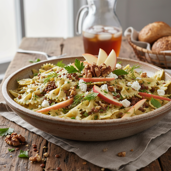 Lentil and Apple Bow Tie Pasta Salad Delight recipe