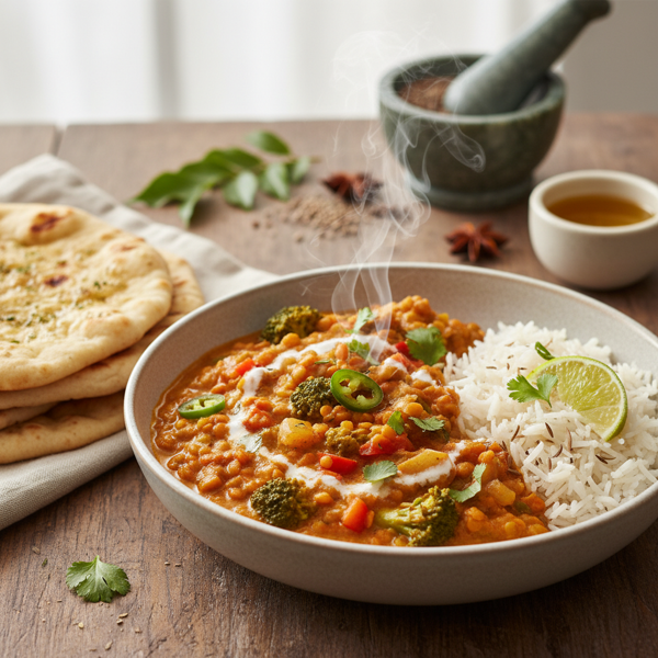 Lentil and Broccoli Delight Curry recipe