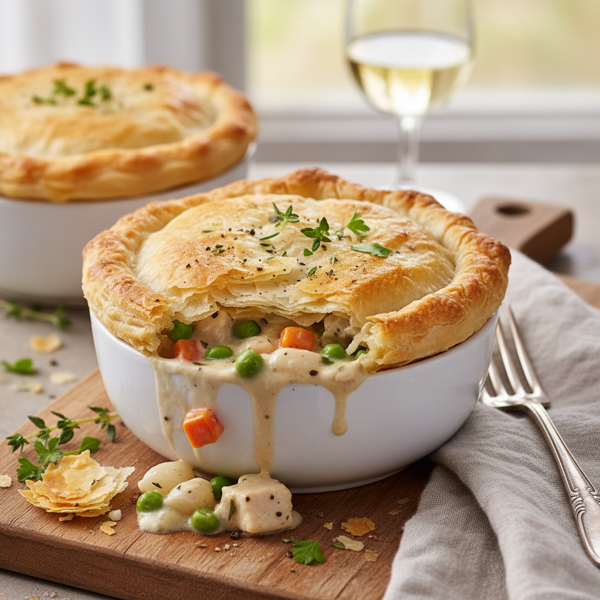 Light & Crispy Chicken Pot Pie with Phyllo Crust recipe