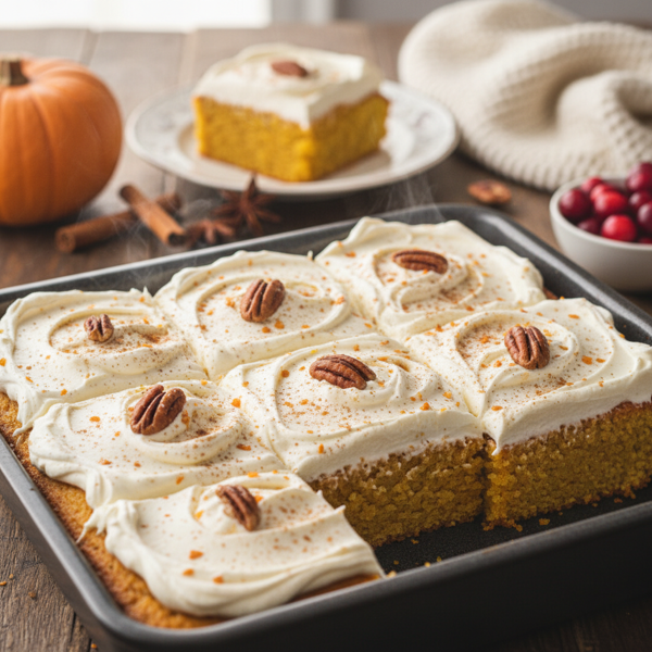 Light and Creamy Pumpkin Spice Cake Bars recipe