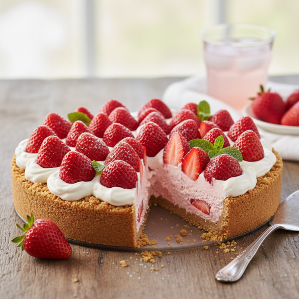 Light and Creamy Strawberry Delight Pie recipe