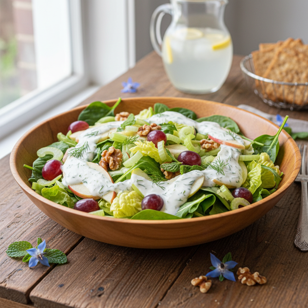 Light and Fresh Waldorf Salad with Yogurt Dressing recipe