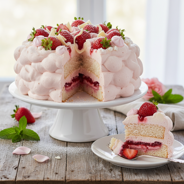 Light and Luscious Strawberry Cloud Cake recipe