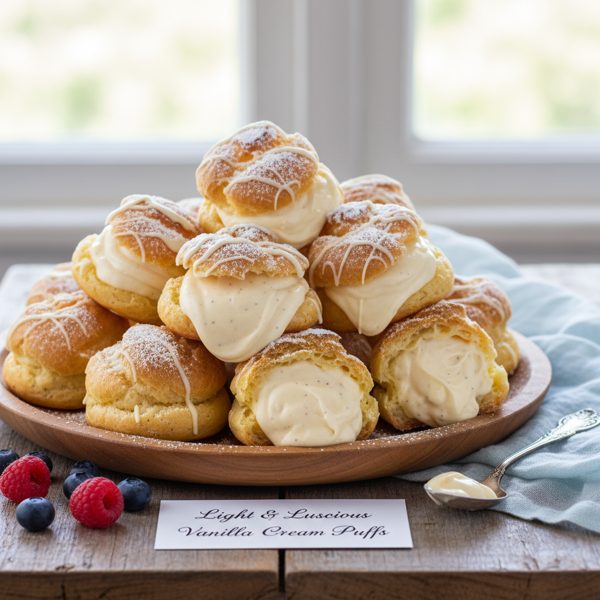 Light and Luscious Vanilla Cream Puffs recipe